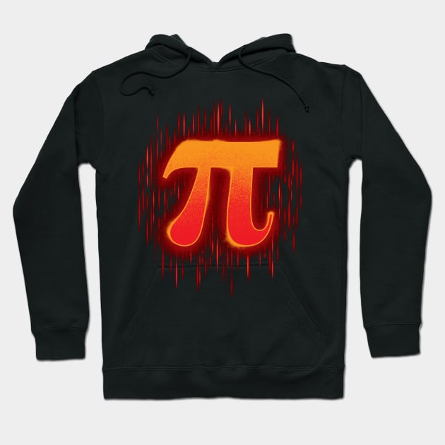 Greek Pi - Orangey Red Hoodie by DCLawrenceUK